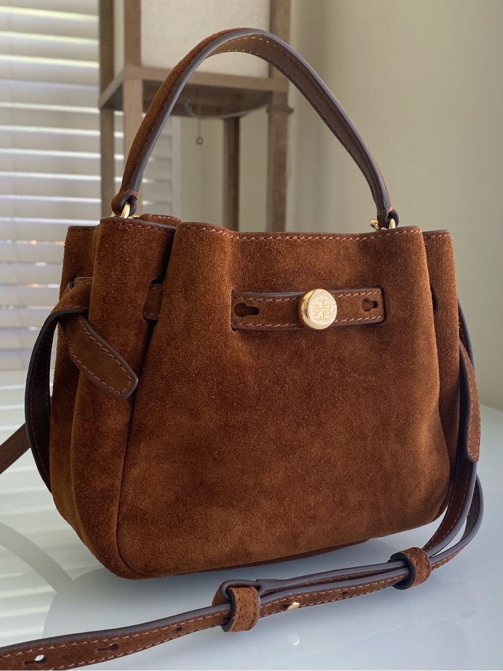 Tory Burch Suede Mini Bucket Bag